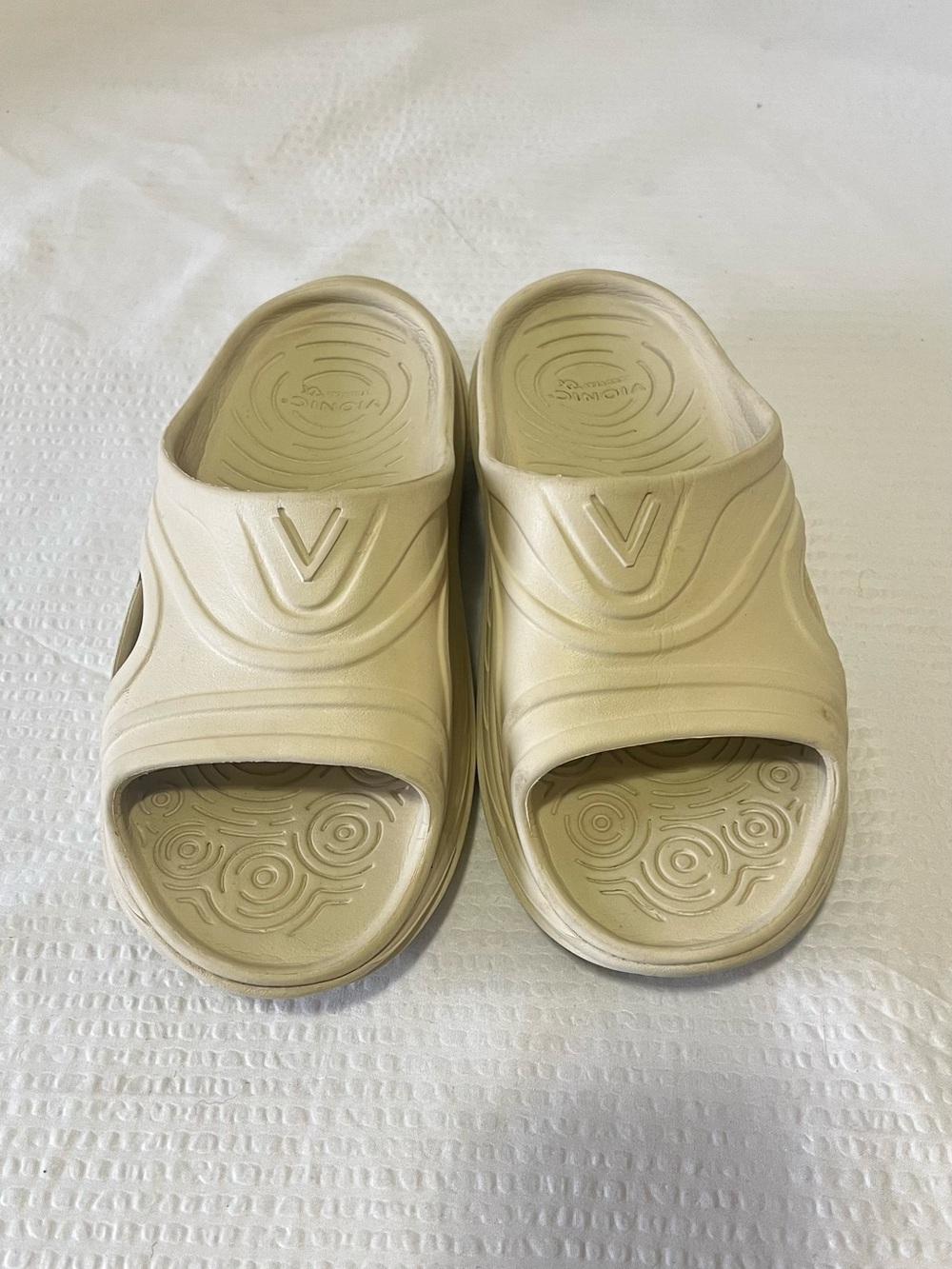 Vionic Recover Rx Cream Open Toe Sandals Slides
